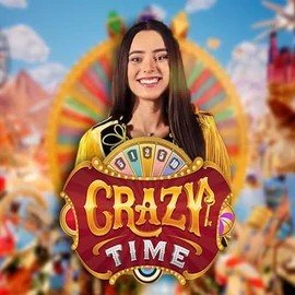 Crazy Time slot logo by Evolution at Spinko Casino